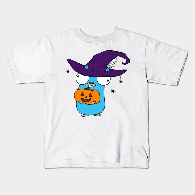 Gopher and pumpkin Kids T-Shirt by MariaNinfa